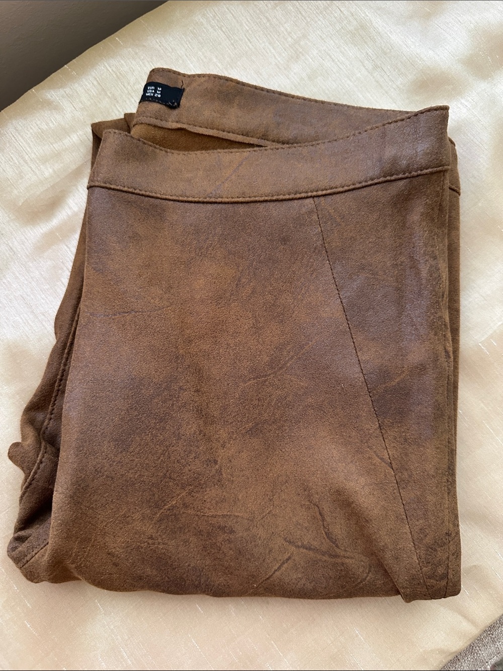 Zara Brown Faux-Suede Skinny Jeans